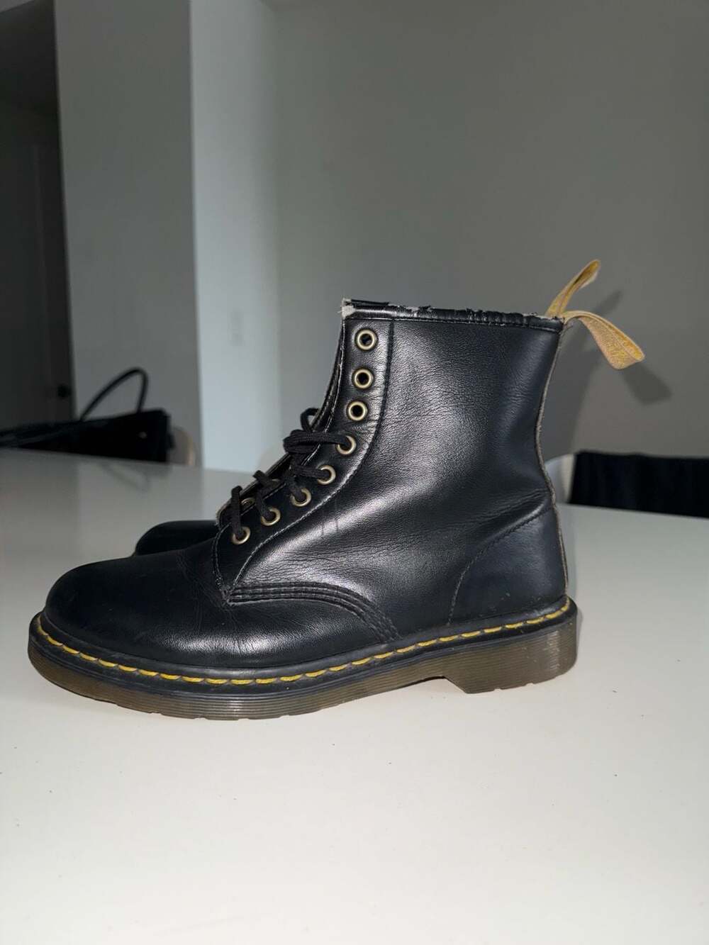 Dr. Martens 1460 Vegan 8-Eye Black Boots Size US Women's 8 / Men's 7 - Picture 14 of 14